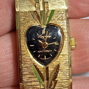 heart shaped gold tone watch